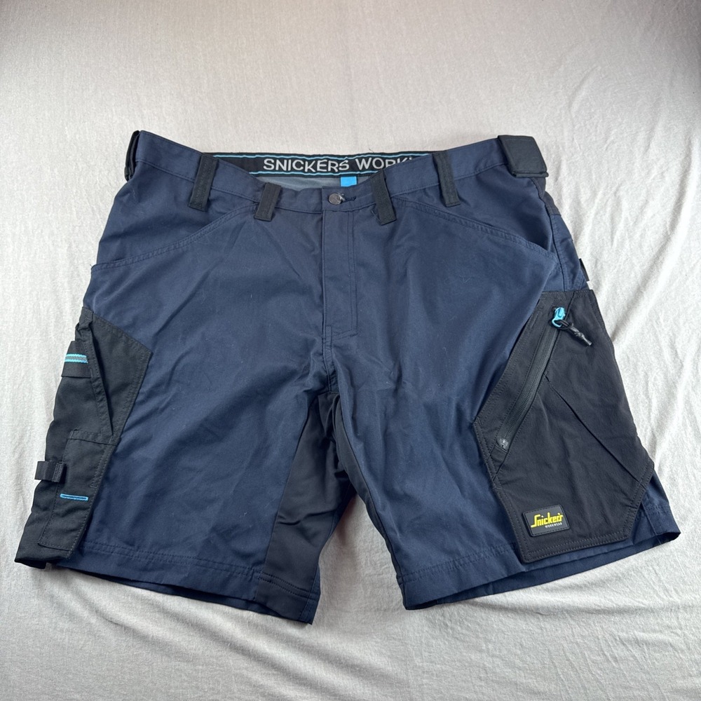 Snickers 6112 LiteWork 37.5 Work Cargo Shorts Mens 42 Blue 10" Utility Pockets